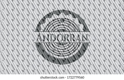 Andorran silver color badge or emblem. Scales pattern. Vector Illustration. Detailed. 