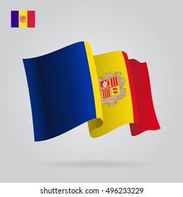 Andorran waving Flag. Vector illustration.