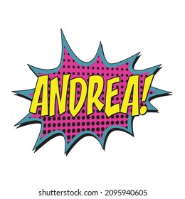 Andrea comic burst vector sign