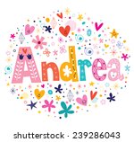 Andrea female name decorative lettering type design