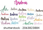 Andrea Girl Name in Multi Fonts Typography Text