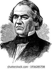 Andrew Johnson, vintage engraved illustration