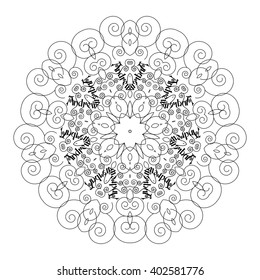 Andrew mandala. Vintage decorative elements. Oriental pattern, vector illustration. Pattern for coloring book.