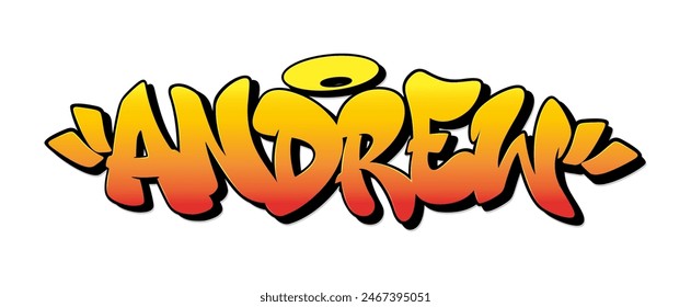 Andrew name in graffiti style. Vector illustration.