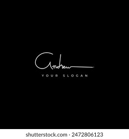 Andrew name signature logo vector design
