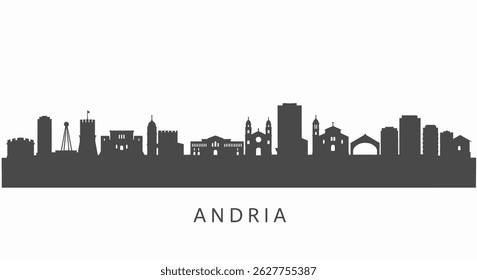 Andria with Italy, and Skyline Silhouette Cityscape.
