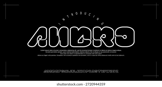 La fuente Andro Neon es una fuente de pantalla techno redondeada con curvas futuristas suaves, ideal para logotipos modernos, marcas de ciencia ficción, títulos de juegos y carteles digitales.