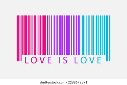Androgyne pride barcode creative colorful artwork. Love is love