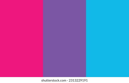 Androgyne Pride Flag. The flag has three vertical stripes, pink representing femininity and womanhood, blue representing masculinity and manhood, and purple representing androgyny, a mix of the two.
