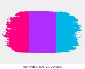 Bandera del Orgullo de Androgyne pintada con pincel sobre fondo blanco. Concepto de derechos LGBT. Afiche de los modernos desfiles del orgullo. Ilustración del vector