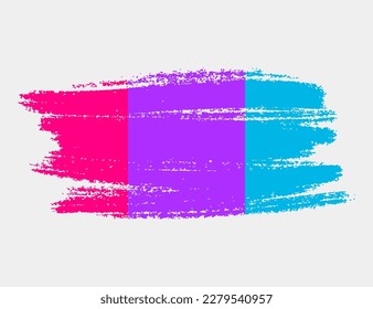Bandera del Orgullo de Androgyne pintada con pincel sobre fondo blanco. Concepto de derechos LGBT. Afiche de los modernos desfiles del orgullo. Ilustración del vector