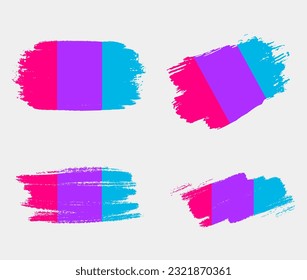 Androgyne Pride Flag painted with brush on white background. LGBT rights concept. Modern pride parades poster. Vector illustration	
