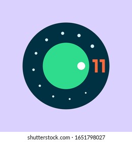 Android 11 Logo Design Template Element. Vector Illustration. EPS 10