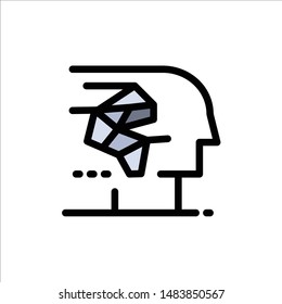 Android, Artificial, Brain, Human, Interface  Flat Color Icon. Vector icon banner Template