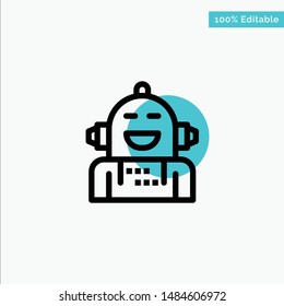 Android, Artificial, Emotion, Emotional, Feeling turquoise highlight circle point Vector icon. Vector Icon Template background
