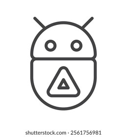 Android aurora icon Logo symbol outline set