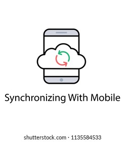 
Android backup to the cloud, mobile synchronization with cloud icon
