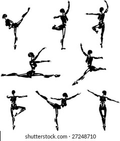 Android Ballet Pose Silhouettes