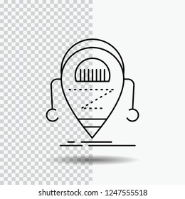 Android, beta, droid, robot, Technology Line Icon on Transparent Background. Black Icon Vector Illustration