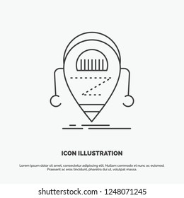 Android, beta, droid, robot, Technology Icon. Line vector gray symbol for UI and UX, website or mobile application