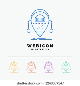 Android, beta, droid, robot, Technology 5 Color Line Web Icon Template isolated on white. Vector illustration