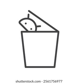 Android bin icon Logo symbol outline set