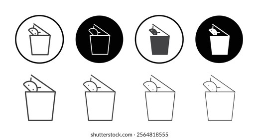 Android bin icon Thin outline art symbol