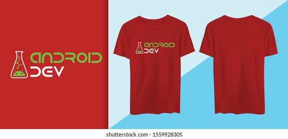 Android Developer Red Shirt Design