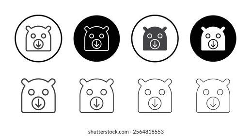 Android download icon Thin outline art symbol