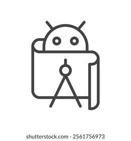 Android editor icon Logo symbol outline set