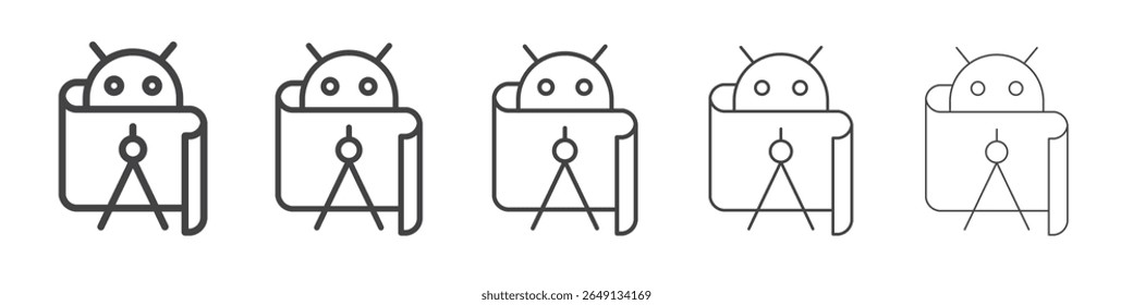 Ícone do editor do Android contorno ilustração símbolo vetorial
