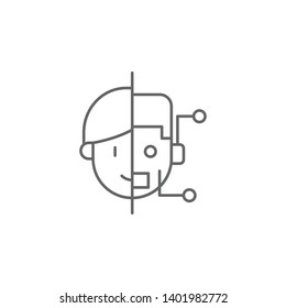 Android, face, robot icon. Element of future world icon. Thin line icon for website design and development, app development. Premium icon