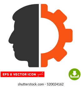 Android Head EPS vector icon. Illustration style is flat iconic bicolor orange and gray symbol on white background.
