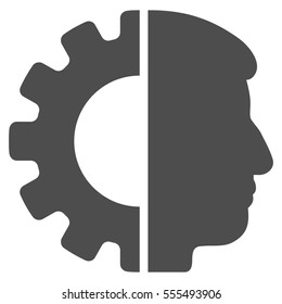 Android Head vector icon. Style is flat graphic symbol, gray color, white background.
