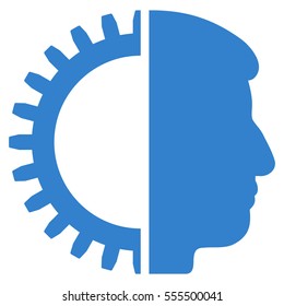 Android Head vector pictograph. Style is flat graphic symbol, cobalt color, white background.