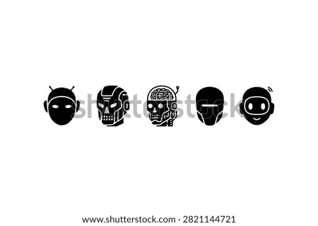 Android Heads Silhouette Collection Set