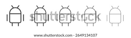 Android icon outline ilustration vector symbol