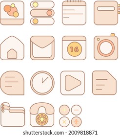 android icon pack with pastel color 