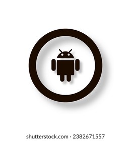 Vector de icono Android.App.Signo de aplicación aislado en fondo blanco. Simple ilustración de medios para plataformas web y móviles.