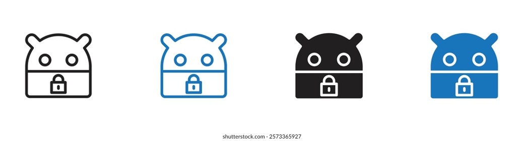 Android lock icon Flat line symbol