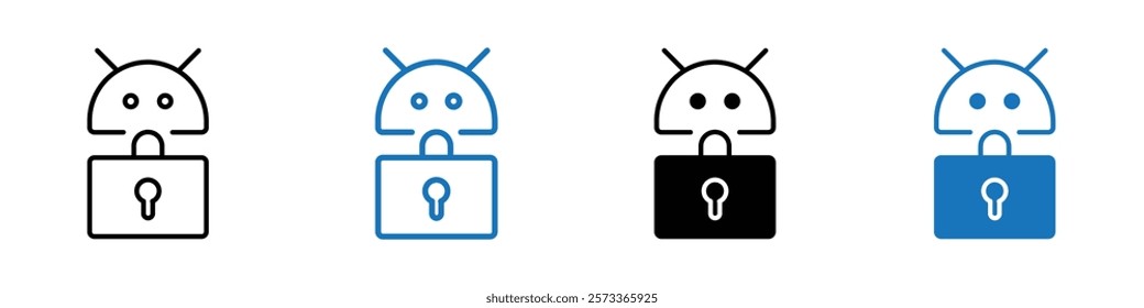 Android locked icon Flat line symbol