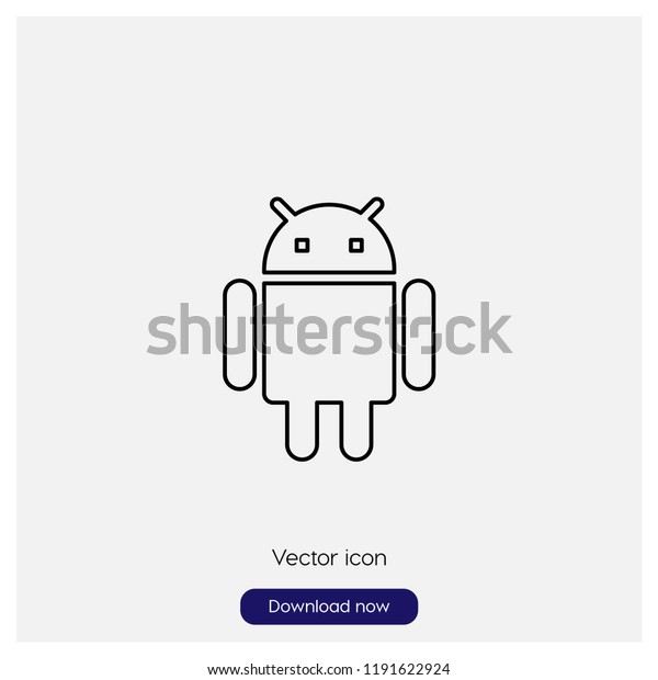 Android logo\
sign icon in trendy flat style isolated on grey background, modern\
symbol vector illustration for\
web