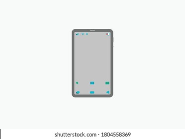 Android mobile phone logo design, smartphone icon, vector illustration