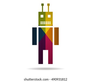 android multicolor icon vector