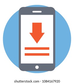 
Android phone screen with file downloading, mobile downloading concept
