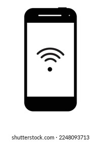  Ilustrador vectorial de teléfono Android 2023. Cuando pulsa el botón para iniciar, tiene mensajes de voz para expresar "iniciar" y "terminar" . Su diseño vectorial.