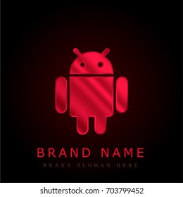 Android red chromium metallic logo