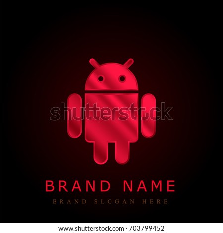 Android red chromium metallic logo