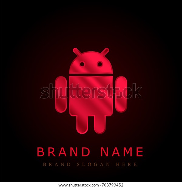 Android Red Chromium Metallic Logo Stock Vector (Royalty Free ...
