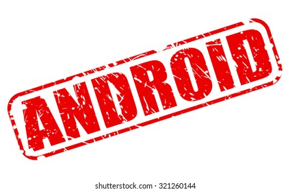 ANDROID red stamp text on white